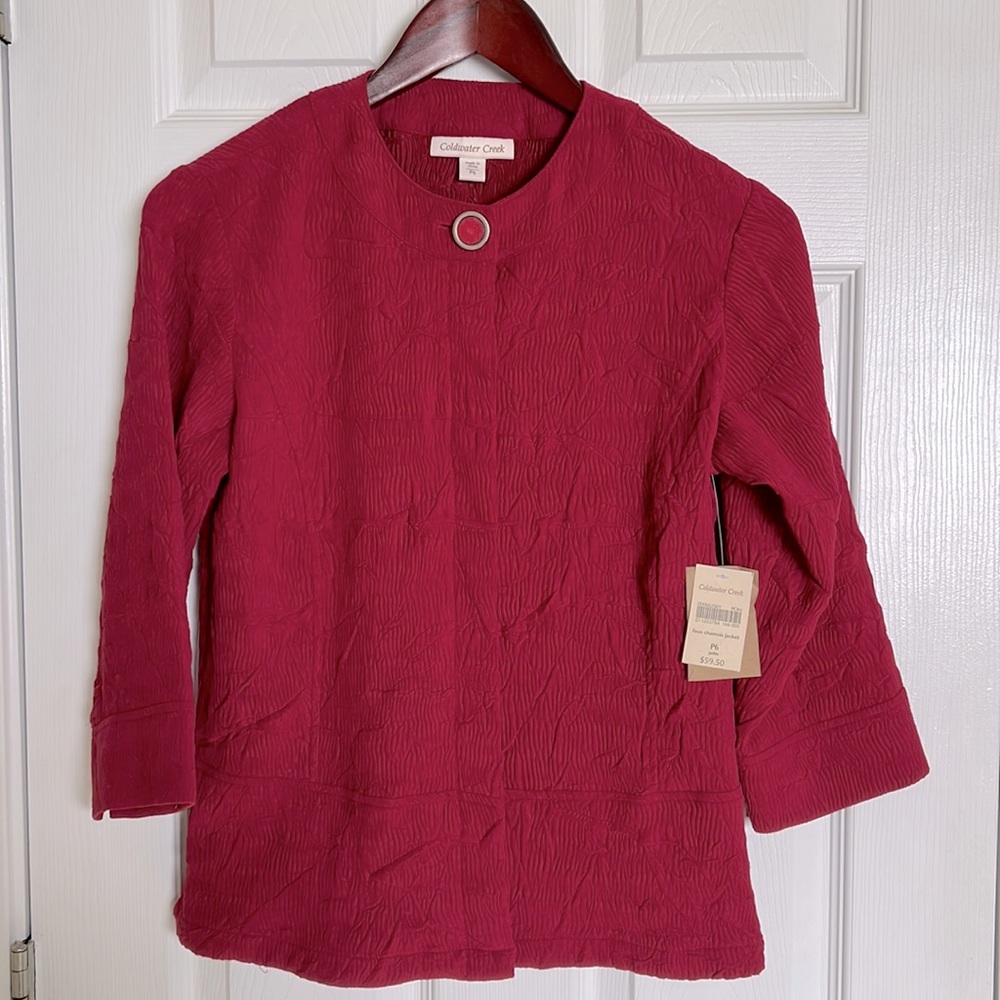 NWT, Coldwater Creek Faux Chamois Jacket